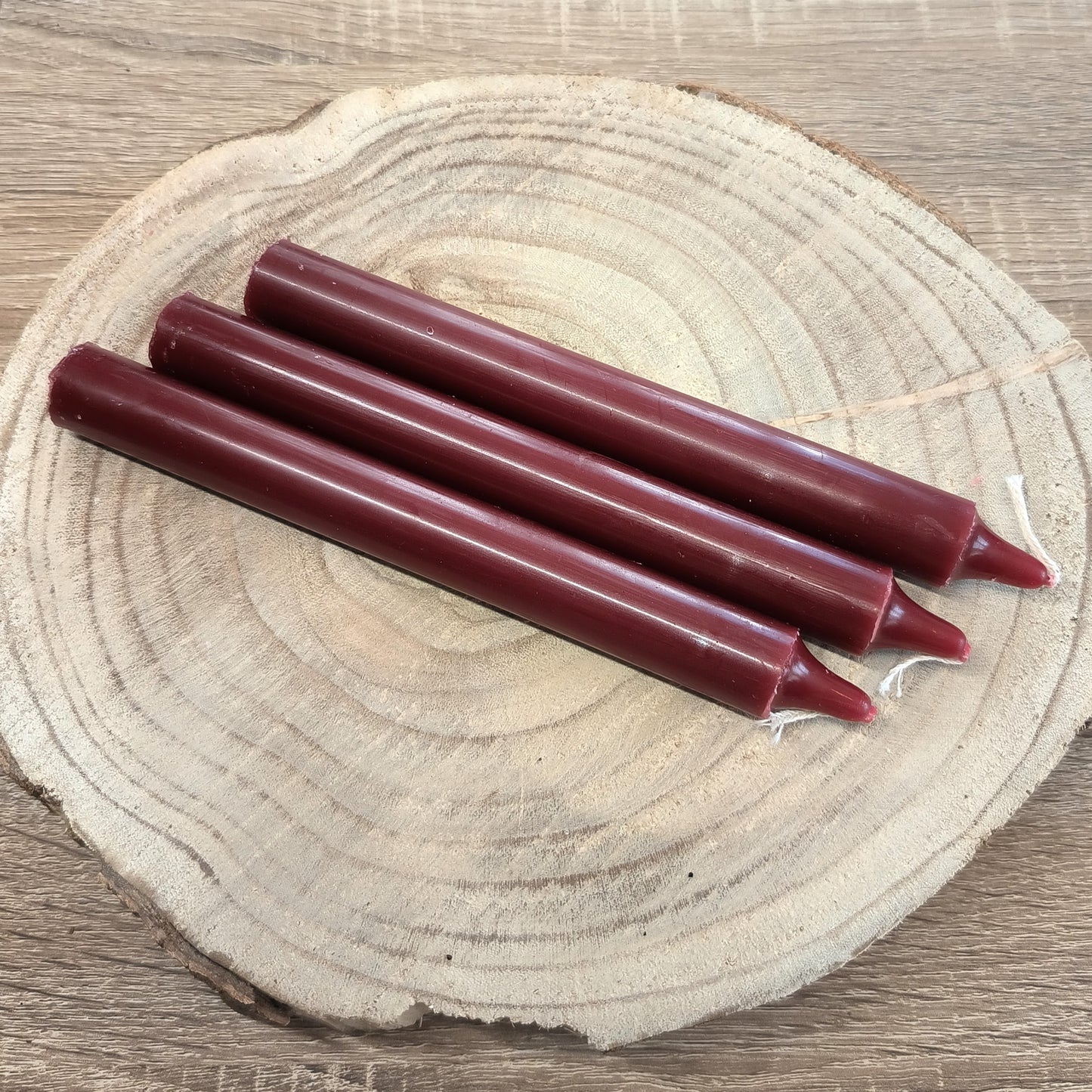 Bougie Teintée Masse 22cm - Bordeaux