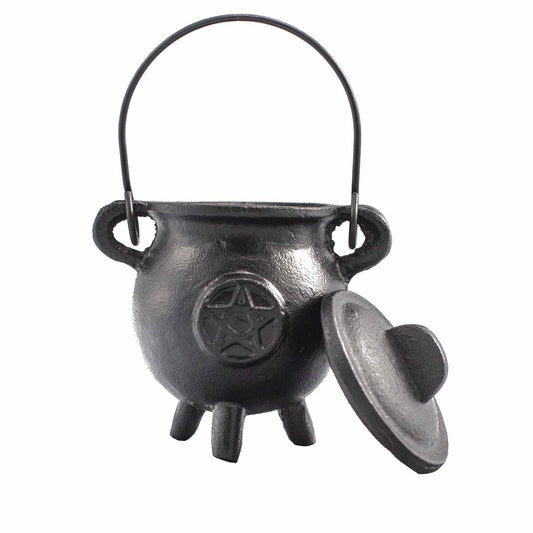 Chaudron en fonte avec Pentagramme 6,5x13cm - Ether et sens