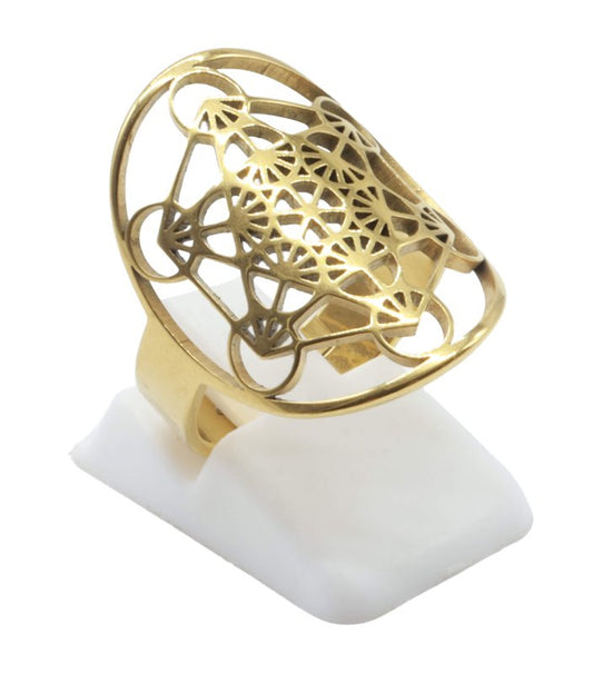 Bague Inox doré Métatron - Ether et sens