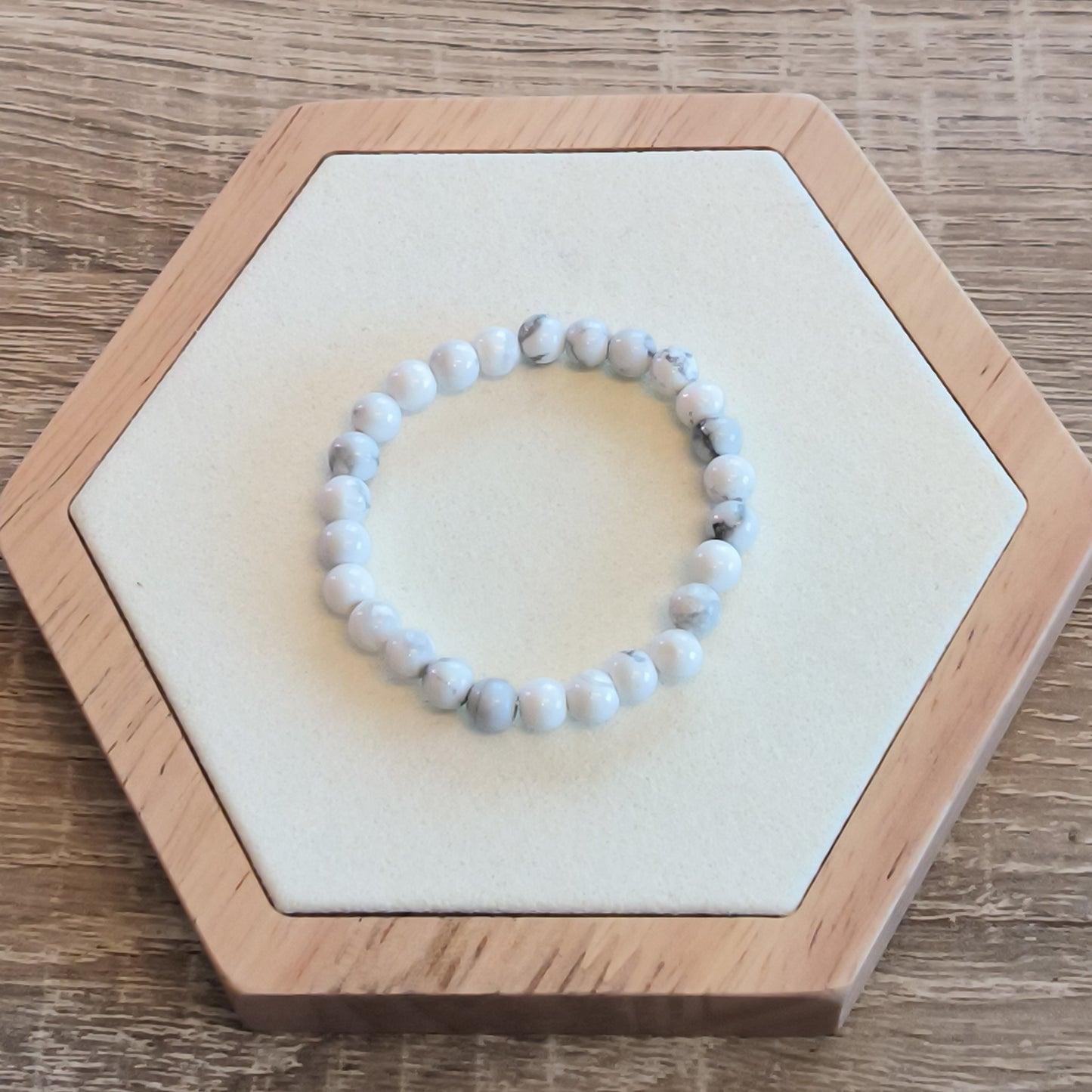 Bracelet Enfant Howlite Blanche 6mm (Taille 0)