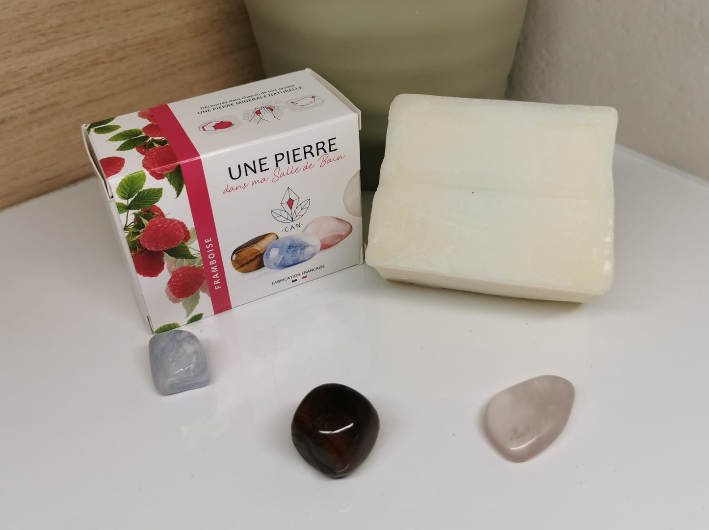 Savon avec pierre - Framboise - Ether et sens