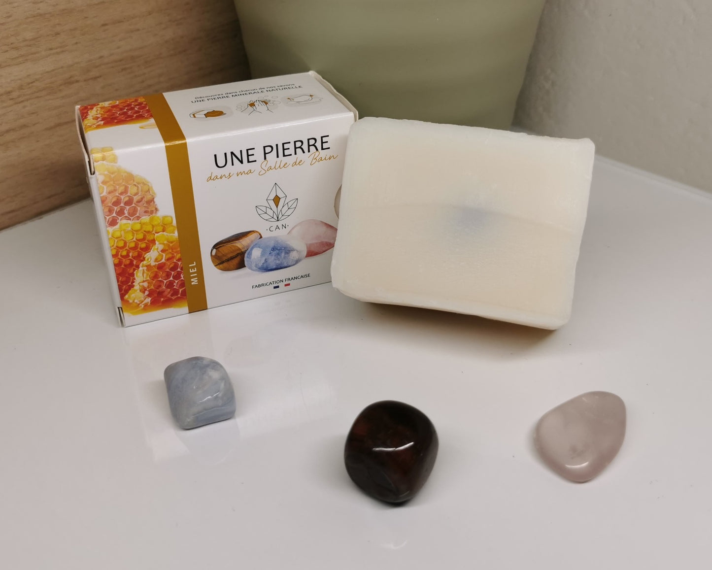 Savon avec pierre - Miel - Ether et sens