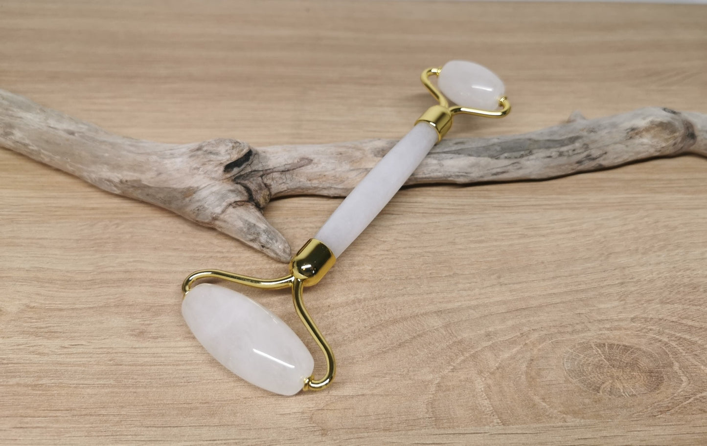 Rouleau de massage (2 têtes) Cristal de roche - Ether et sens