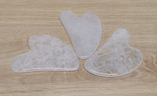Gua Sha coeur Cristal de roche - Ether et sens