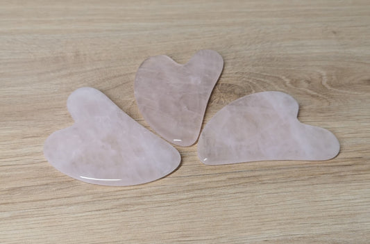 Gua Sha cœur Quartz rose - Ether et sens