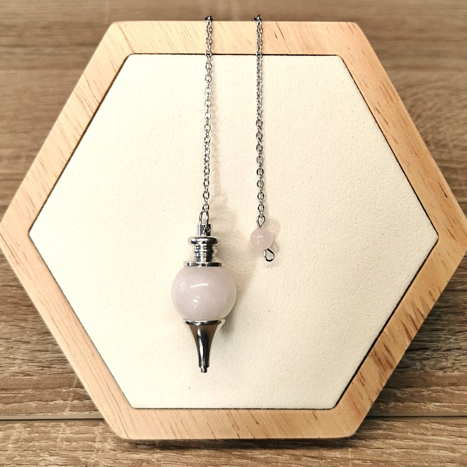 Pendule sphère Quartz Rose 4cm - Ether et sens