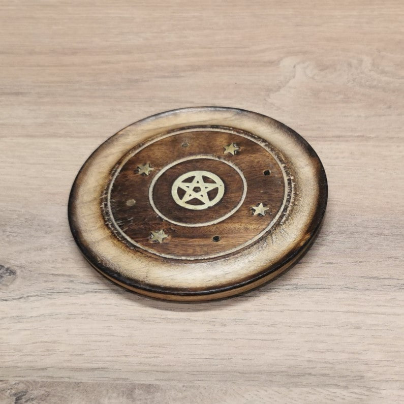 Disque porte-encens Bois de manguier - Pentacle
