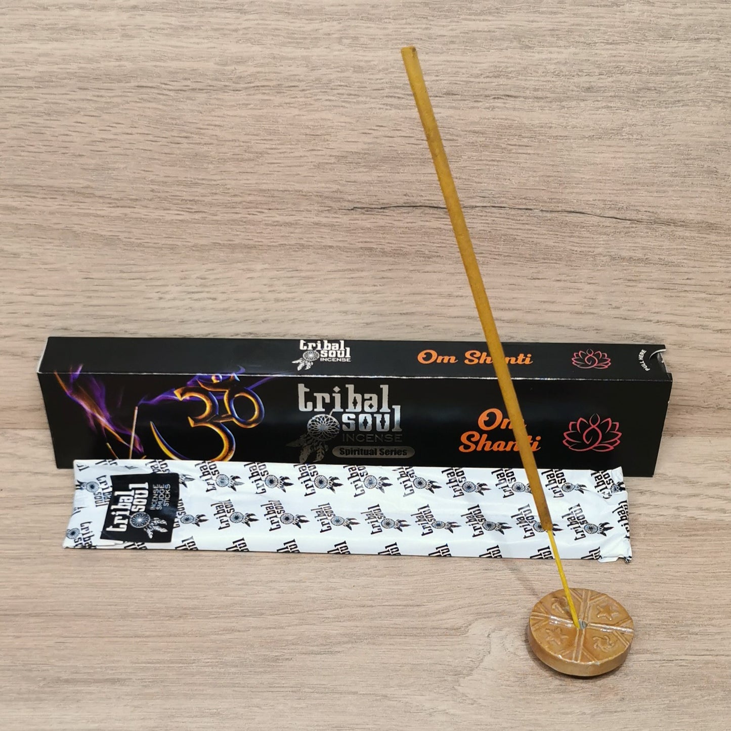 Bâtons d'Encens Spirituels Tribal Soul et Support en Céramique - Om Shanti - Ether et sens