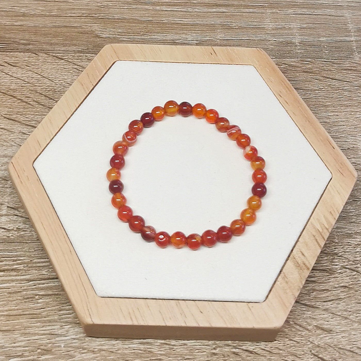 Bracelet Cornaline Rubanée 6mm
