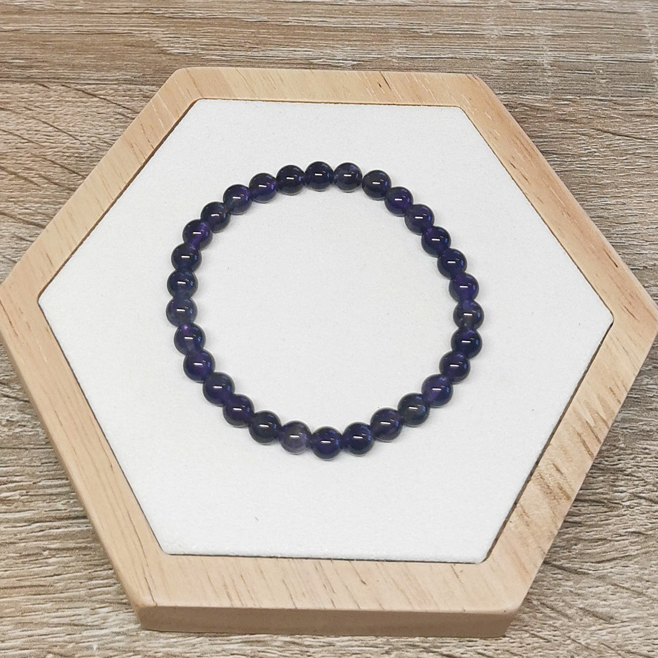 Bracelet 'Dark' Améthyste 6mm - Ether et sens