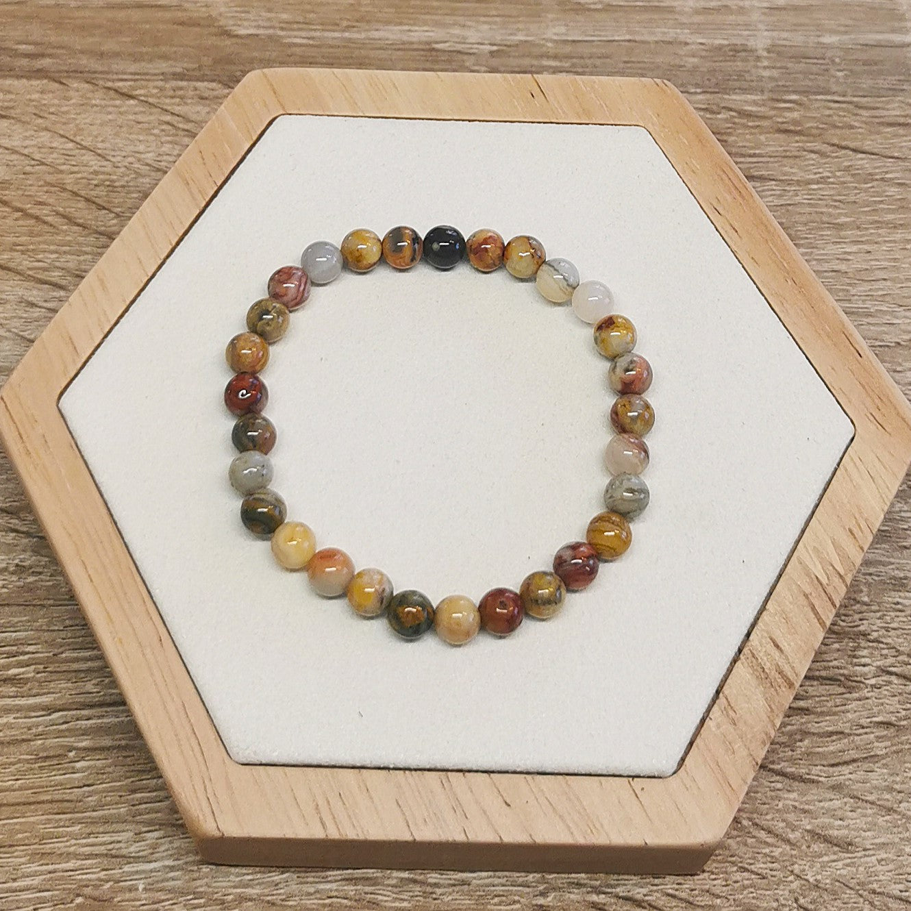 Bracelet Agate Crazy Lace 6mm - Ether et sens