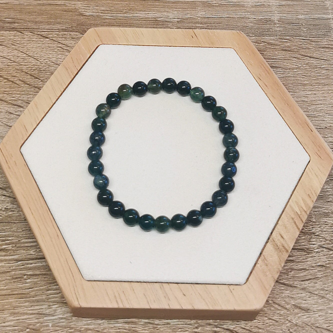 Bracelet Agate Mousse 6mm - Ether et sens