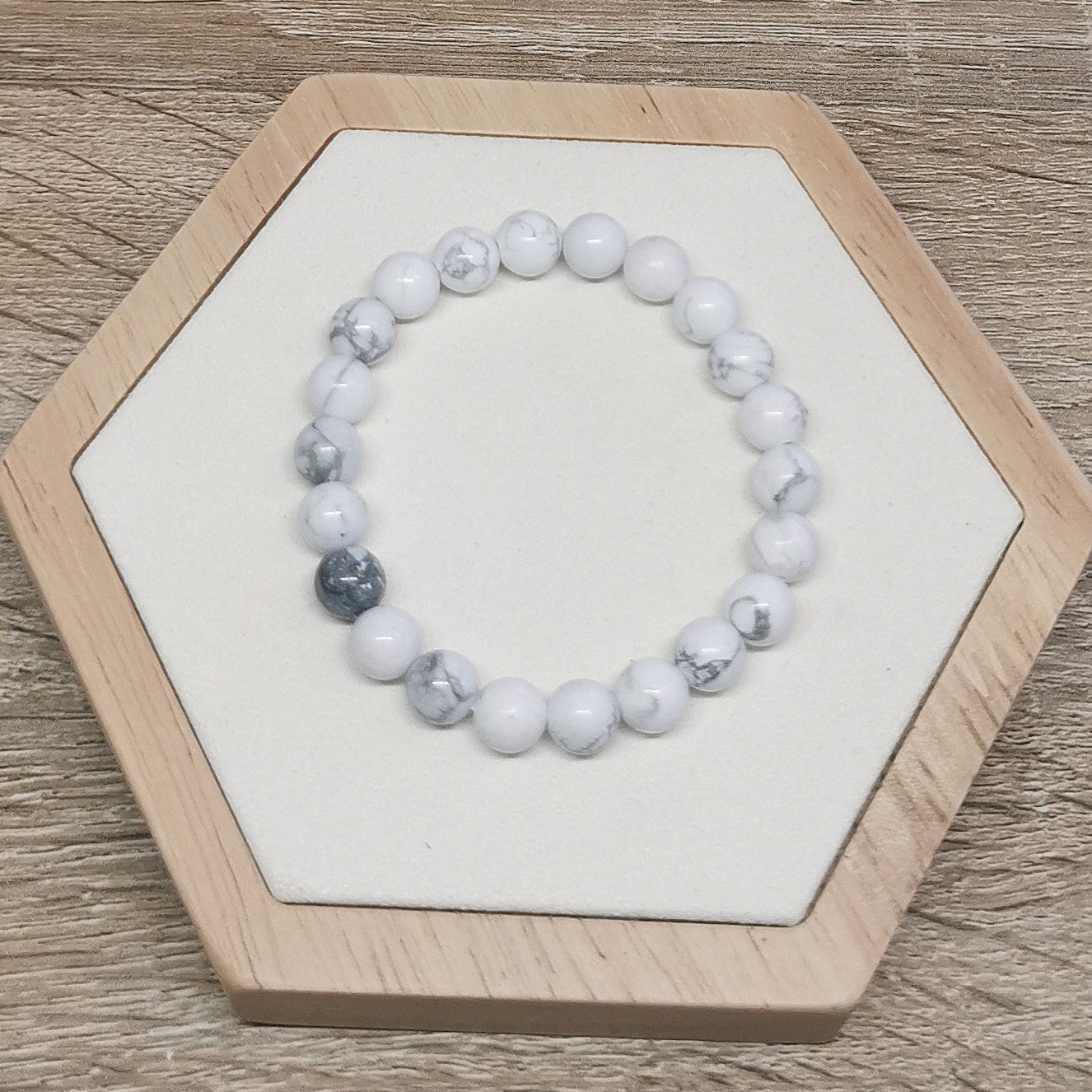 Bracelet Howlite Blanche 8mm