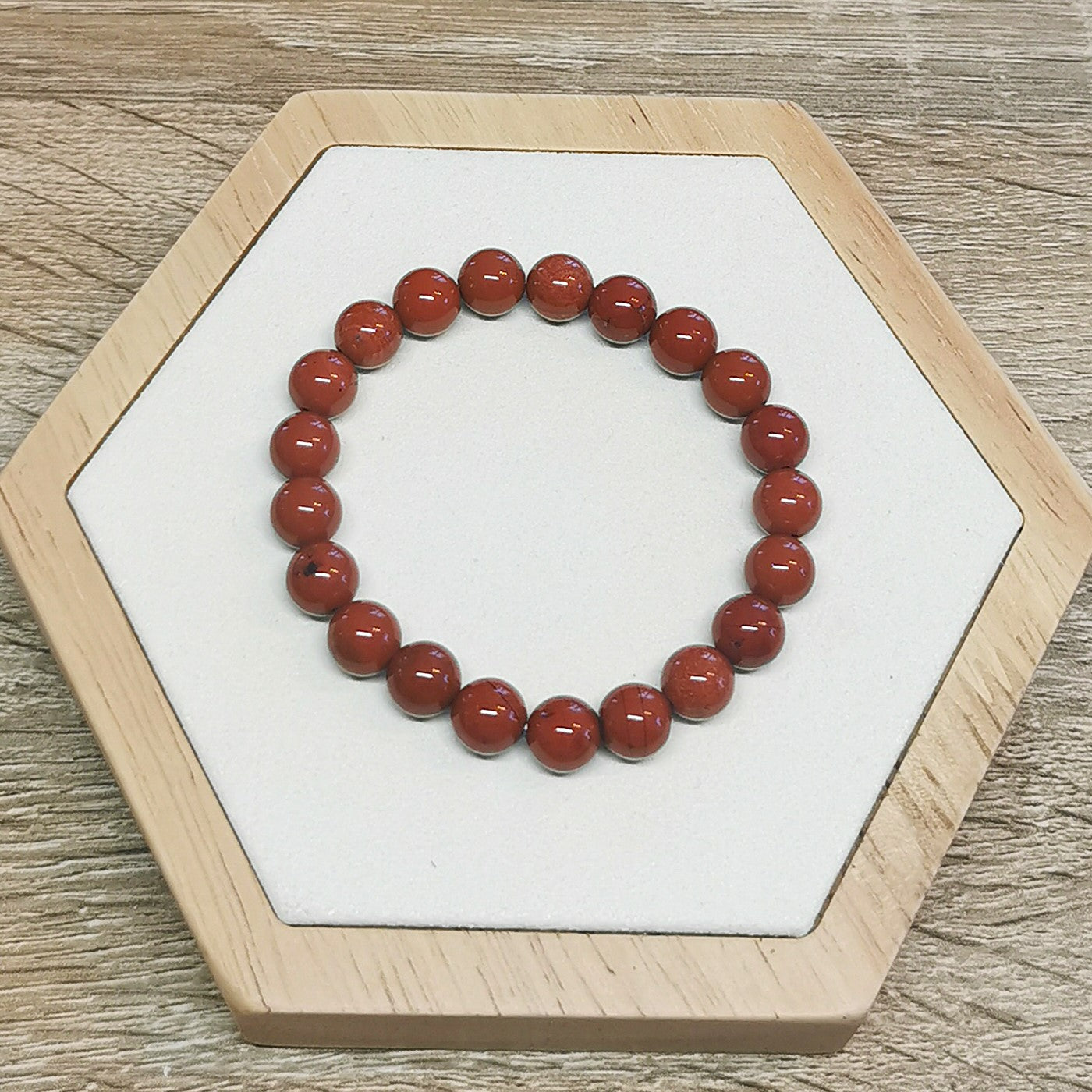 Bracelet Jaspe Rouge 8mm