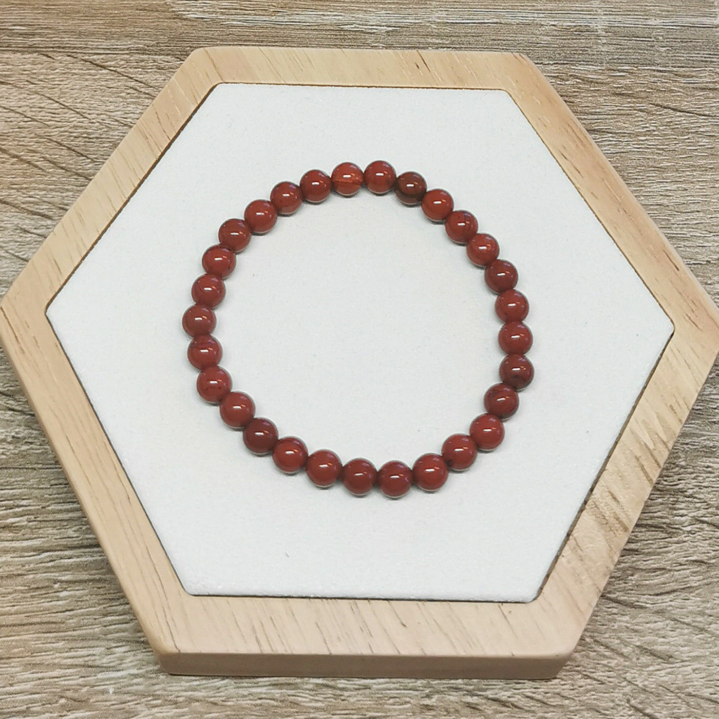 Bracelet Jaspe Rouge 6mm