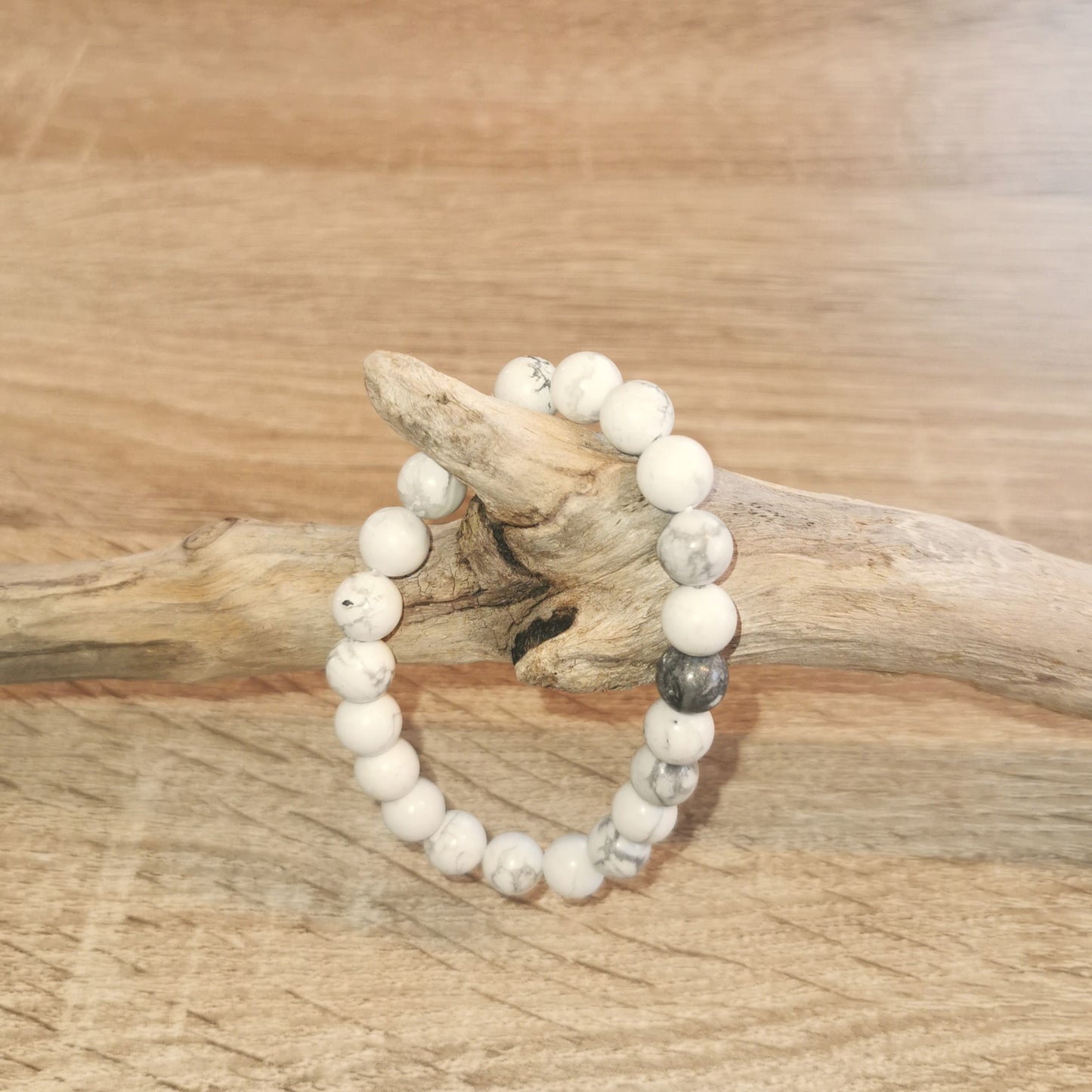 Bracelet Howlite Blanche 8mm