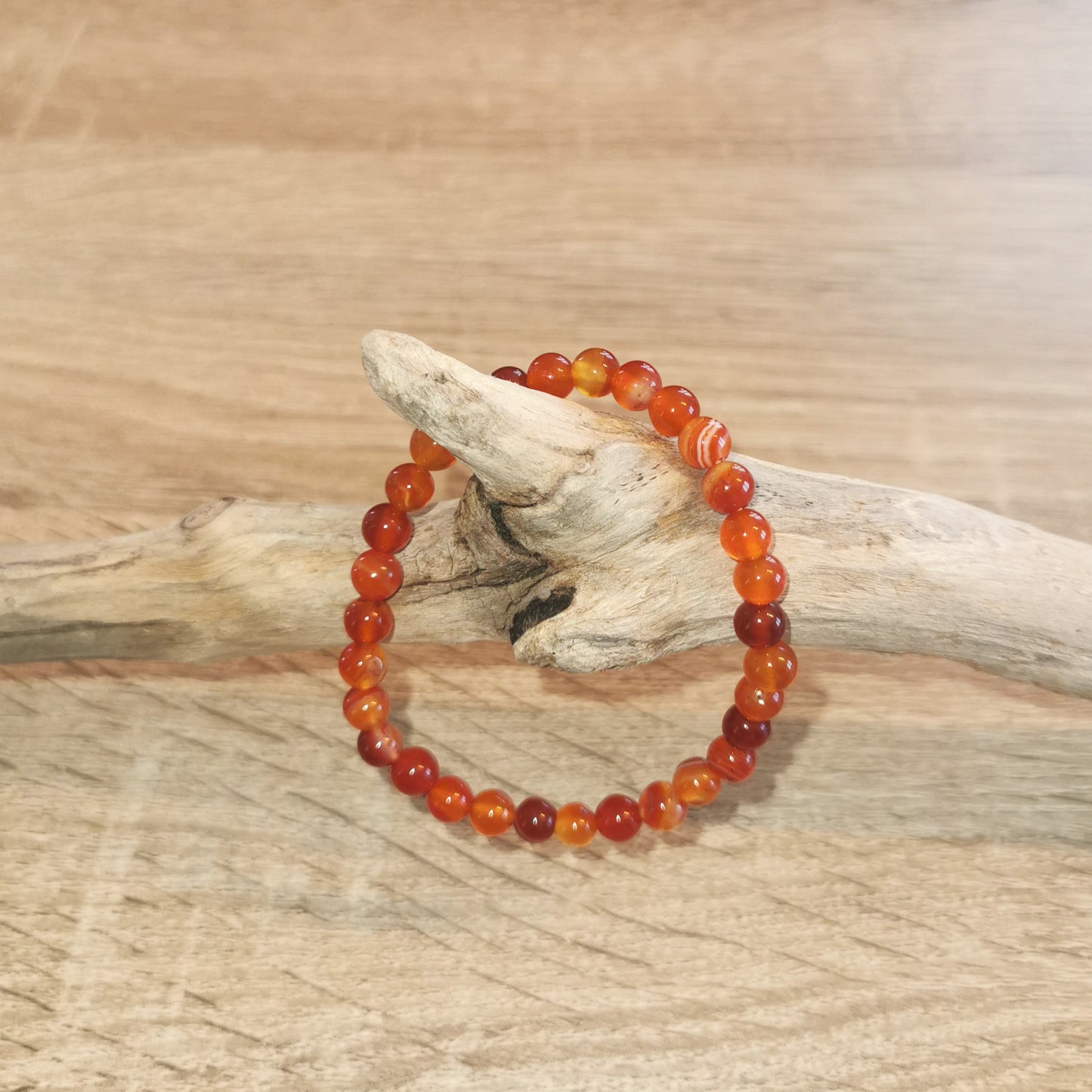 Bracelet Cornaline Rubanée 6mm