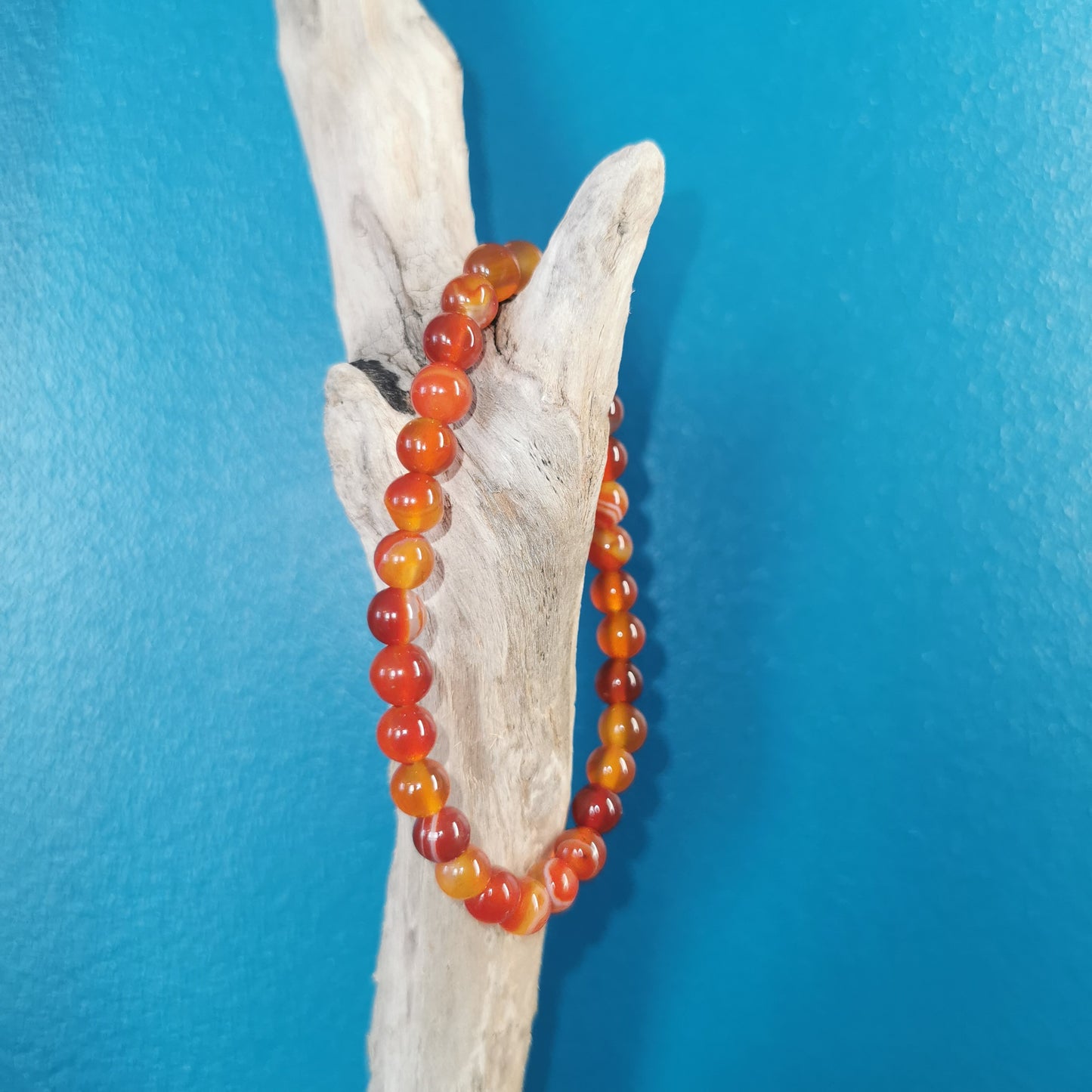 Bracelet Cornaline Rubanée 6mm