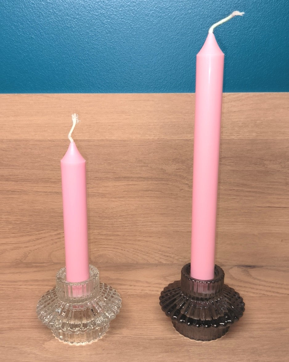 Bougie chandelle naturelle - Rose