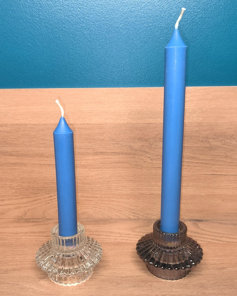 Bougie chandelle naturelle - Bleue