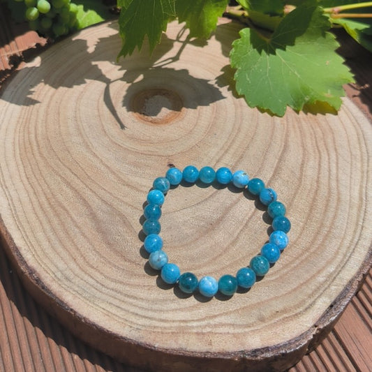 Bracelet Apatite bleue 8mm
