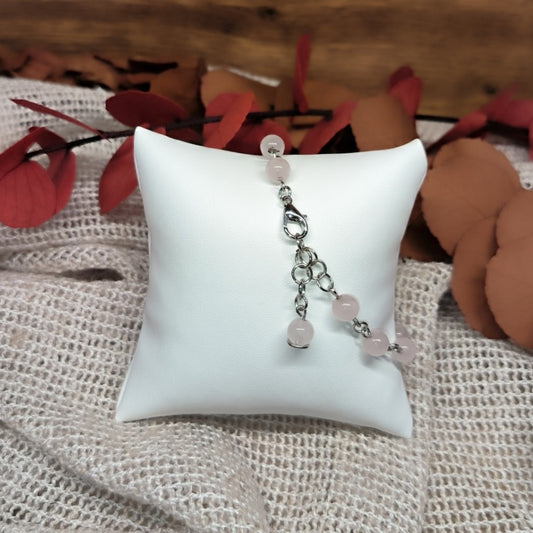 Bracelet Quartz rose et inox