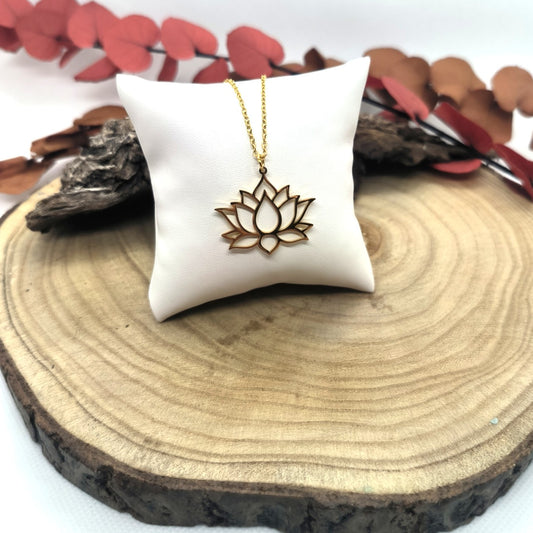 Pendentif Fleur de Lotus - Plaqué or - Ether et sens