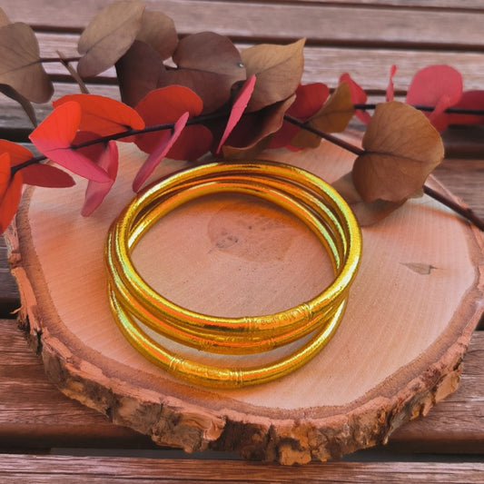 1 Véritable bracelet bouddhiste jonc - doré taille L - Ether et sens