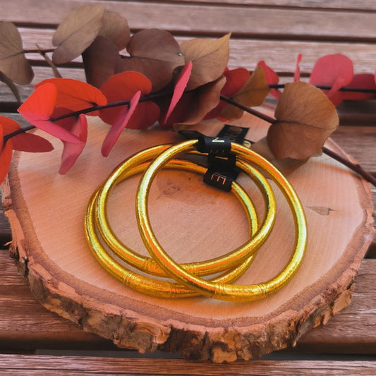 1 Véritable bracelet bouddhiste jonc - doré taille M - Ether et sens