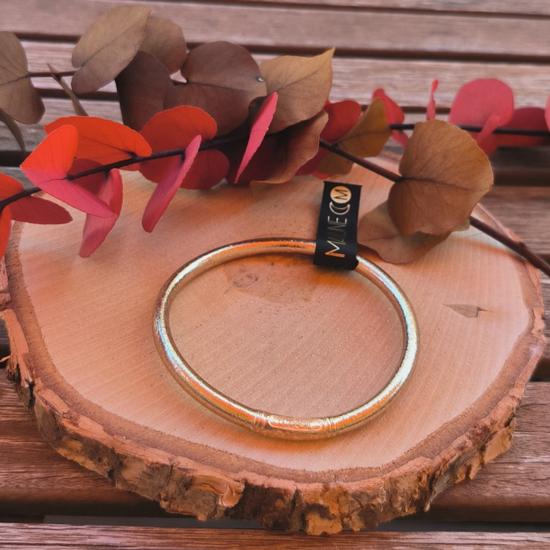 1 Véritable bracelet bouddhiste jonc - or rose taille M - Ether et sens