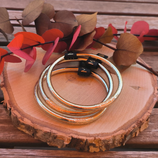 1 Véritable bracelet bouddhiste jonc - or rose taille M - Ether et sens