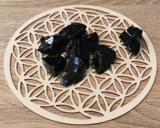 Pierre brute - AGATE NOIRE OBSIDIENNE