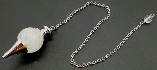 Pendule sphère Cristal de Roche 4cm - Ether et sens