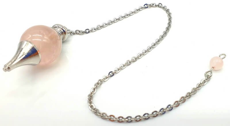 Pendule sphère Quartz Rose 4cm - Ether et sens