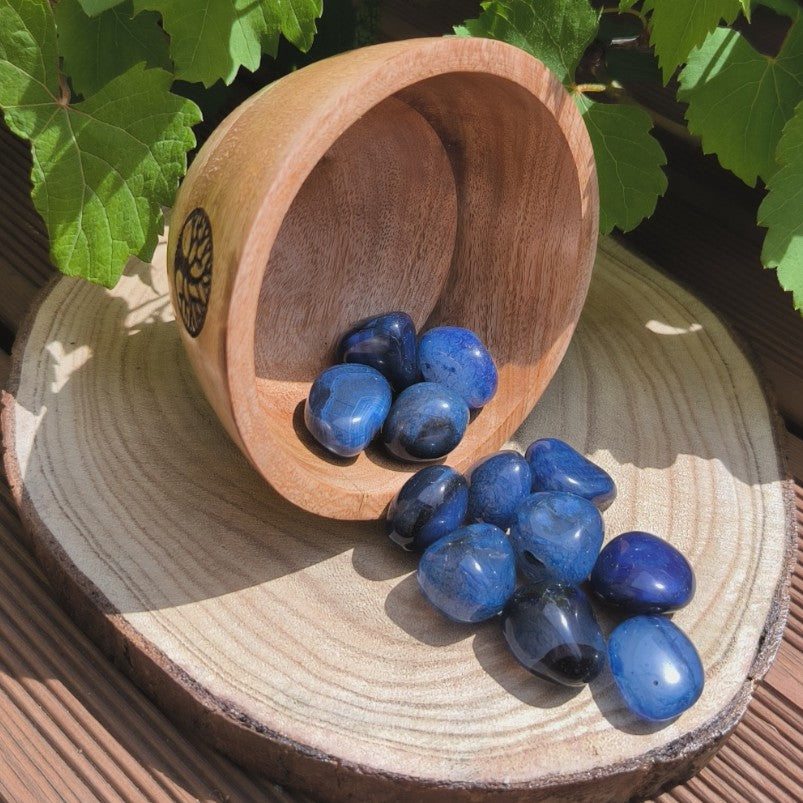 Pierre roulée AGATE BLEUE Qualité A - Ether et sens