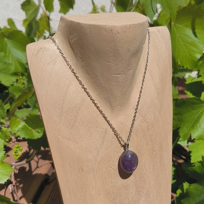 Pendentif pierre roulée AMETHYSTE