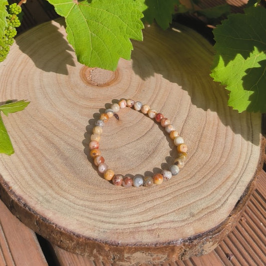 Bracelet Agate Crazy Lace 6mm - Ether et sens