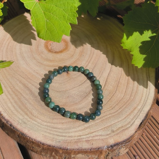 Bracelet Agate Mousse 6mm - Ether et sens