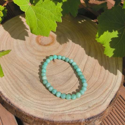 Bracelet Amazonite Qualité 'AA' 6mm - Ether et sens