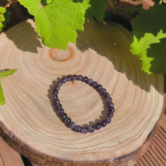 Bracelet 'Dark' Améthyste 6mm - Ether et sens