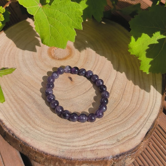 Bracelet 'Dark' Améthyste 8mm