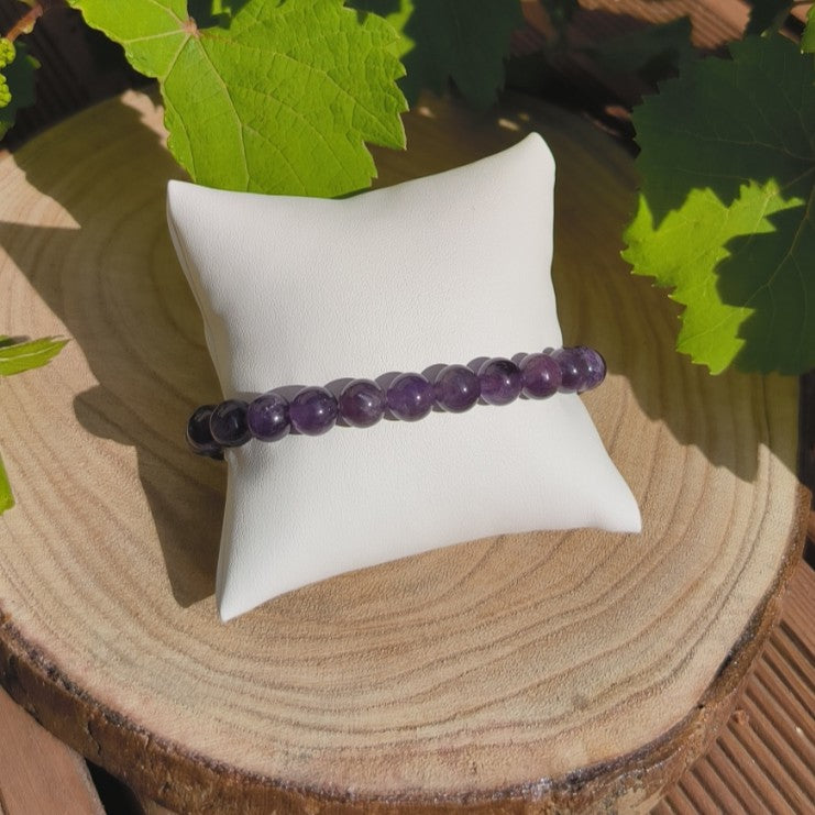 Bracelet 'Dark' Améthyste 8mm