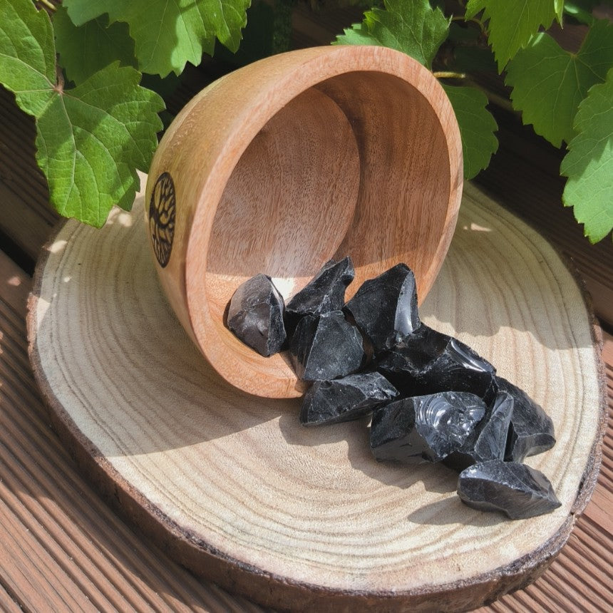 Pierre brute - AGATE NOIRE OBSIDIENNE