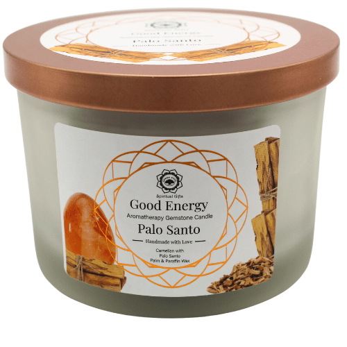 Bougie Green Tree "Energie positive" Palo Santo et Cornaline 256 g - Ether et sens