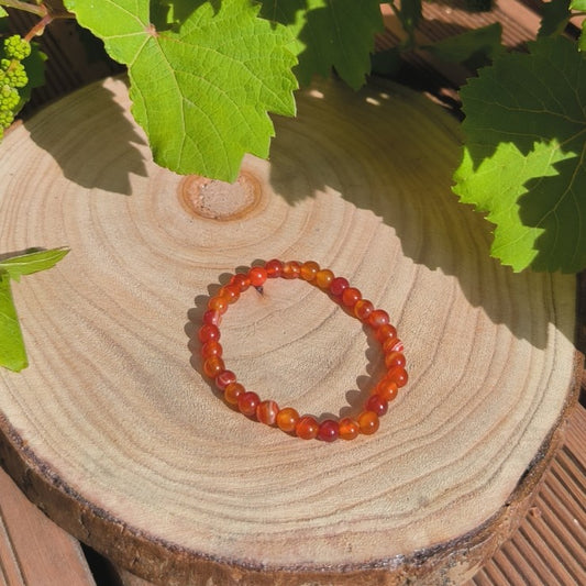 Bracelet Cornaline Rubanée 6mm