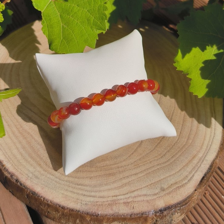 Bracelet Cornaline Rubanée 8mm