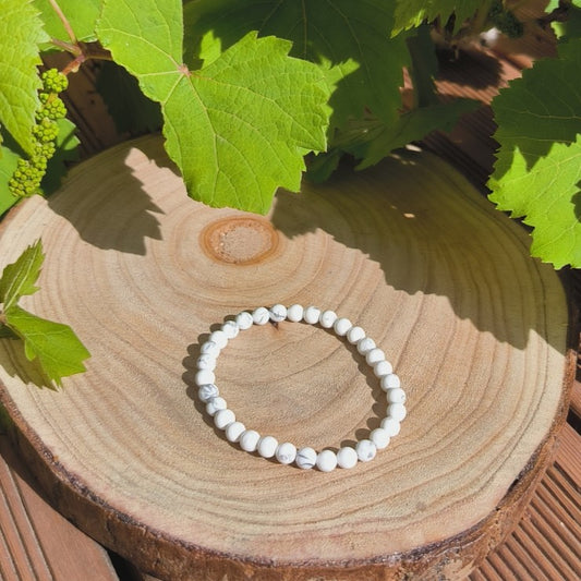 Bracelet Howlite Blanche 6mm