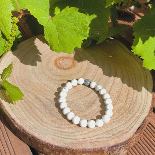 Bracelet Howlite Blanche 8mm