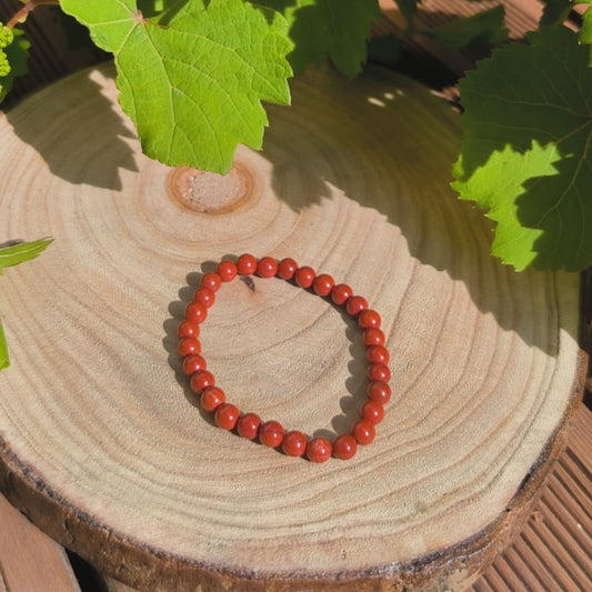 Bracelet Jaspe Rouge 6mm