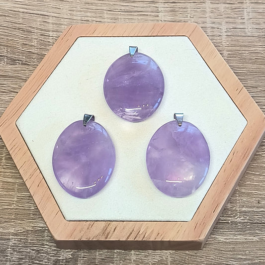 Pendentif pierre plate AMETHYSTE